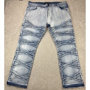 Legendary Status Men Size 48 (Fits 45x32) Streetwear Blue Grunge Distressed Jean